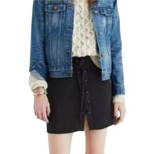 Madewell Womens Black Mini Tie Front Skirt Size 00